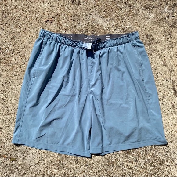 Mens Free Fly Breeze Shorts Blue Bamboo Viscose Workout Shorts Size 2XL 8” - Picture 5 of 5